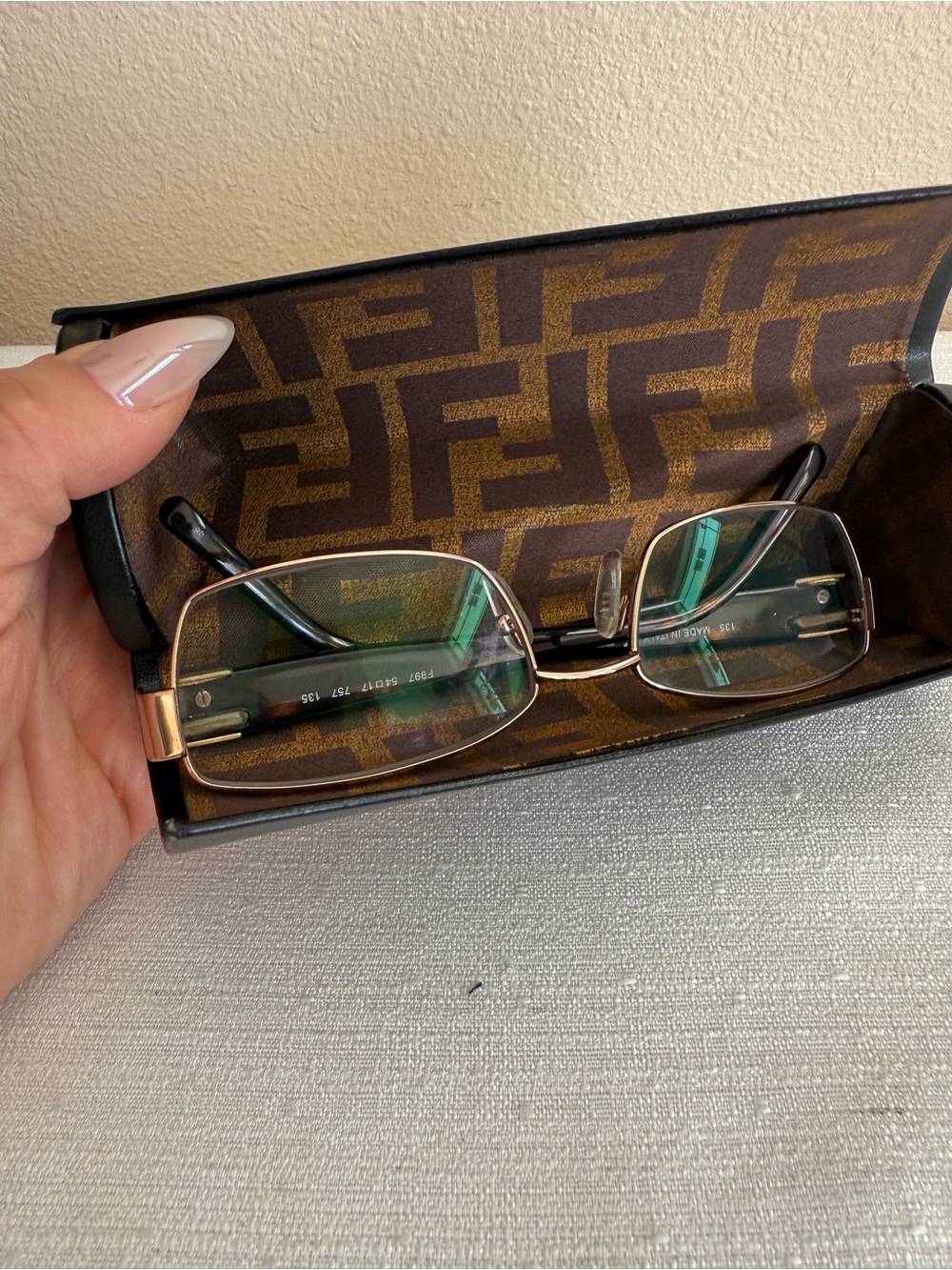 Fendi Gold and Black Frame Glasses